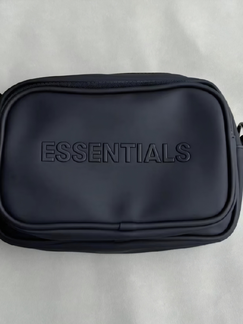 Essentials Black Toiletry Bag with Embossed Logo